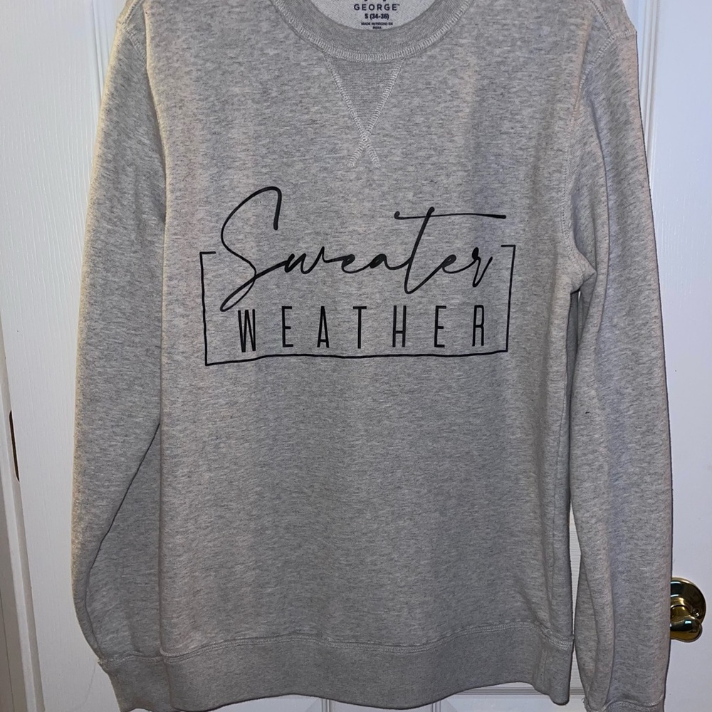 George Women's Light Gray Sweatshirt with 'Sweater Weather' Print